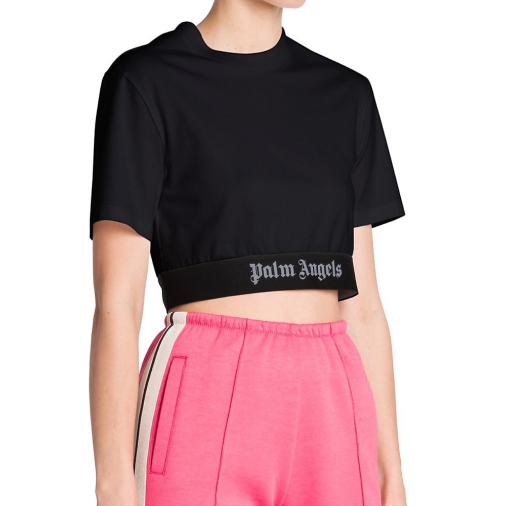 Palm Angels Logo Crop TShirt Black Medium